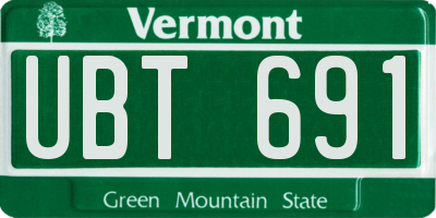 VT license plate UBT691