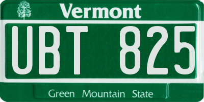 VT license plate UBT825