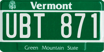 VT license plate UBT871
