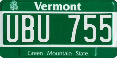 VT license plate UBU755