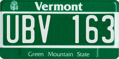 VT license plate UBV163