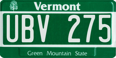 VT license plate UBV275