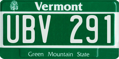 VT license plate UBV291