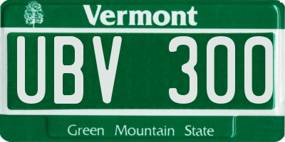 VT license plate UBV300