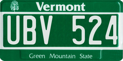 VT license plate UBV524