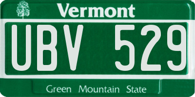 VT license plate UBV529