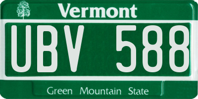 VT license plate UBV588