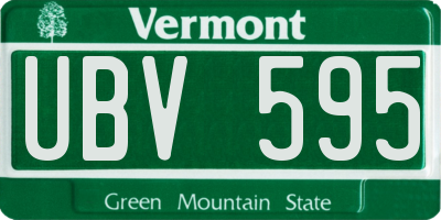 VT license plate UBV595