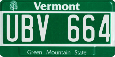 VT license plate UBV664