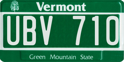 VT license plate UBV710