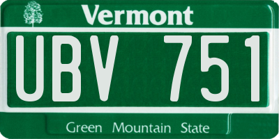 VT license plate UBV751