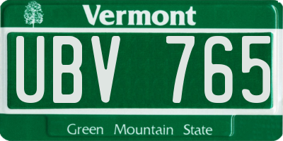 VT license plate UBV765