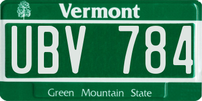 VT license plate UBV784