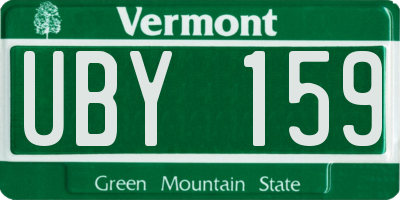 VT license plate UBY159