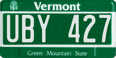 VT license plate UBY427