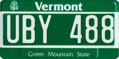 VT license plate UBY488