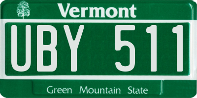 VT license plate UBY511