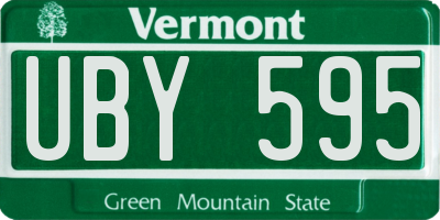 VT license plate UBY595