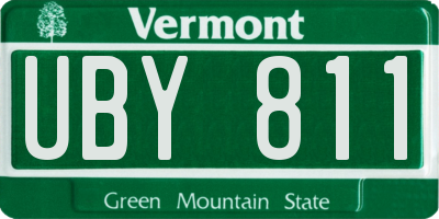 VT license plate UBY811