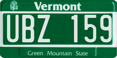 VT license plate UBZ159