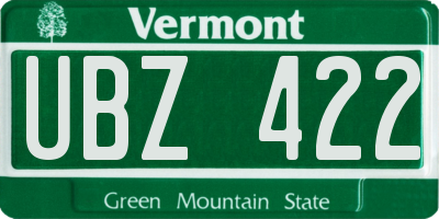 VT license plate UBZ422