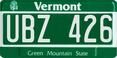 VT license plate UBZ426