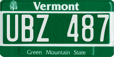 VT license plate UBZ487