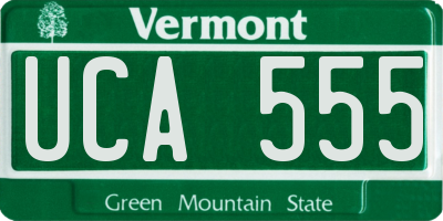 VT license plate UCA555