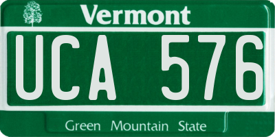 VT license plate UCA576