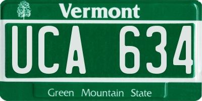 VT license plate UCA634