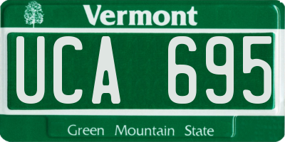 VT license plate UCA695
