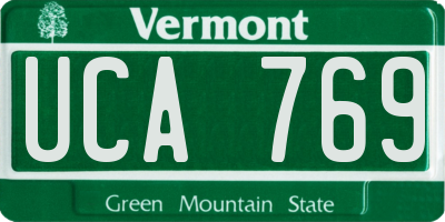 VT license plate UCA769