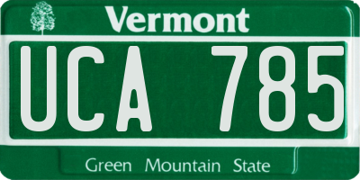 VT license plate UCA785