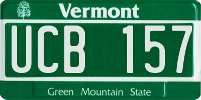VT license plate UCB157