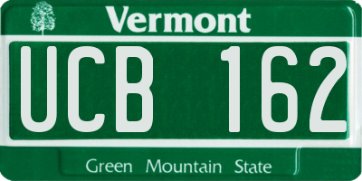 VT license plate UCB162