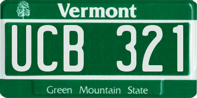 VT license plate UCB321