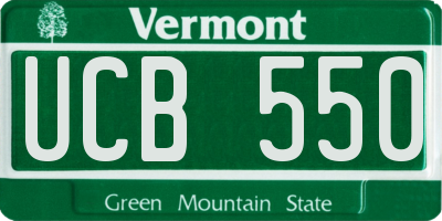 VT license plate UCB550