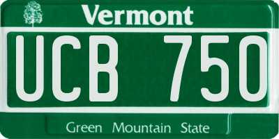 VT license plate UCB750