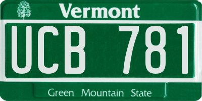 VT license plate UCB781
