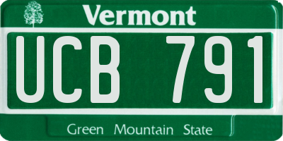 VT license plate UCB791