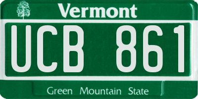 VT license plate UCB861