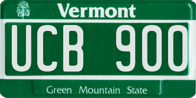 VT license plate UCB900