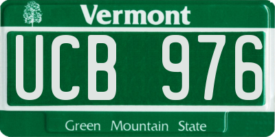 VT license plate UCB976