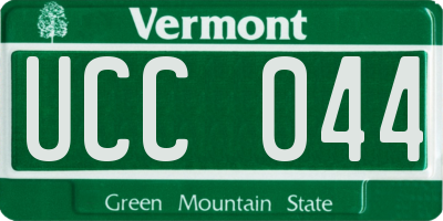 VT license plate UCC044
