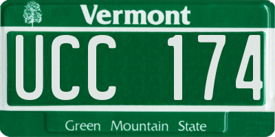 VT license plate UCC174