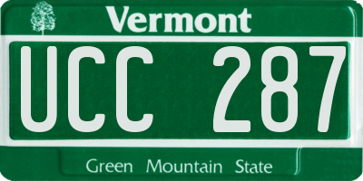VT license plate UCC287