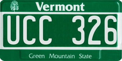 VT license plate UCC326