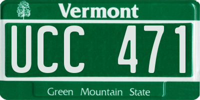 VT license plate UCC471