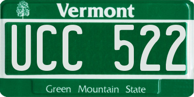 VT license plate UCC522