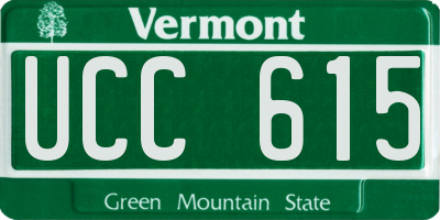 VT license plate UCC615
